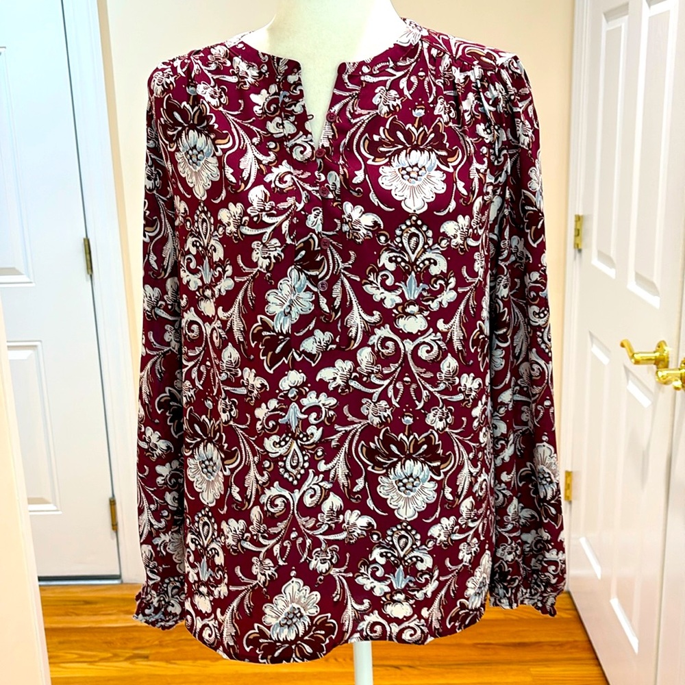 LOFT Outlet Mixed Media Blouse